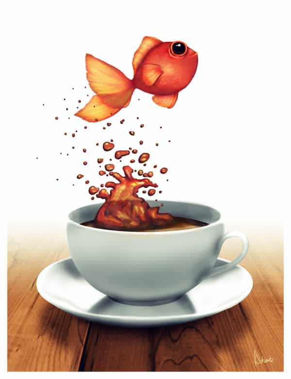 “Coffee Cup Fish” por Frederike Schmitz. “Coffee Cup Fish” por Frederike Schmitz.