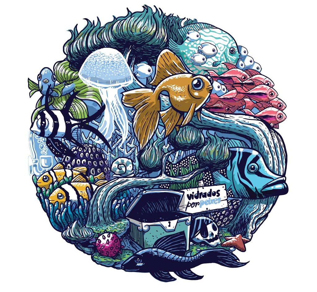 “Vidrados por Peixe” arte de Bruno Mota para a Revista Aquamagazine “Vidrados por Peixe” arte de Bruno Mota para a Revista Aquamagazine