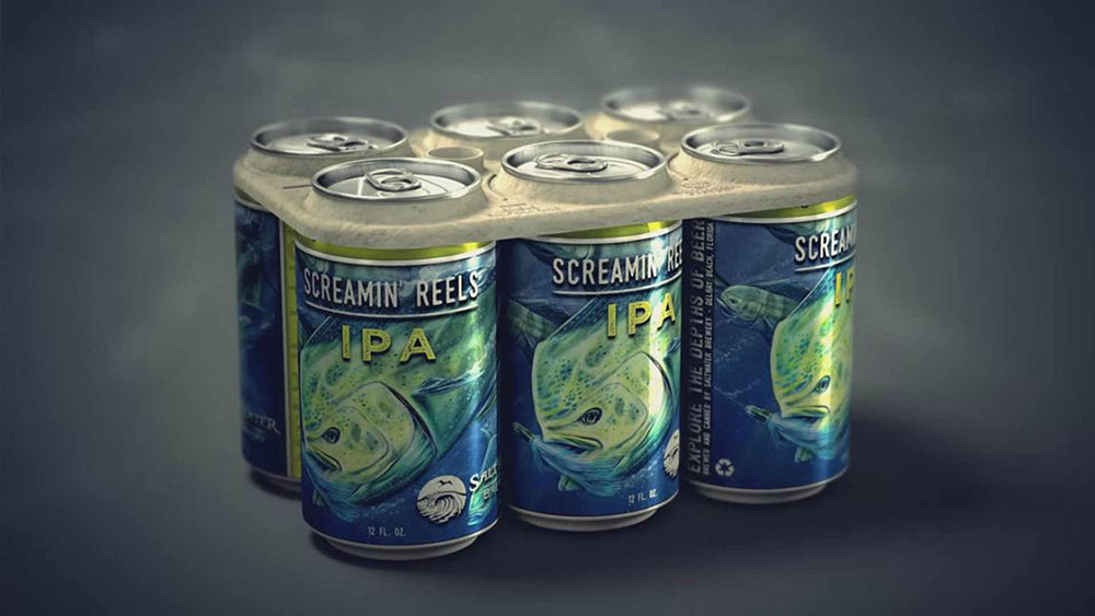 Cervejaria cria embalagem comestivel que alimentam seres marinhos