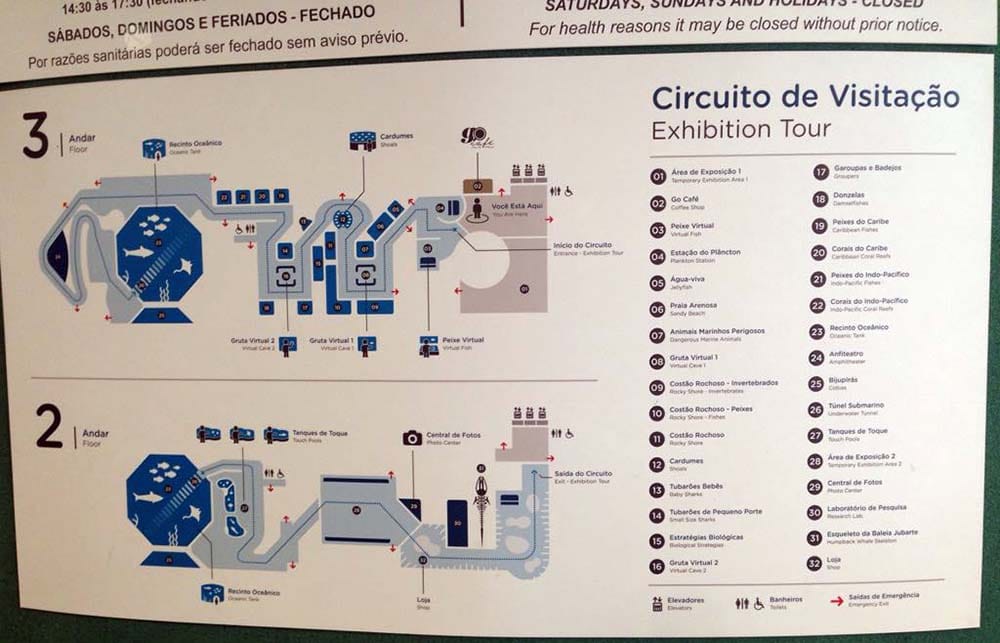 circuito de visitação do aquário marinho do rio