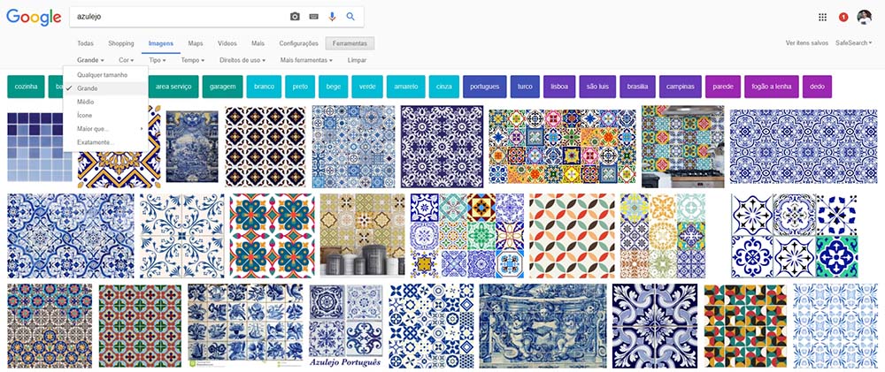  Busque no Google imagens o termo azulejo