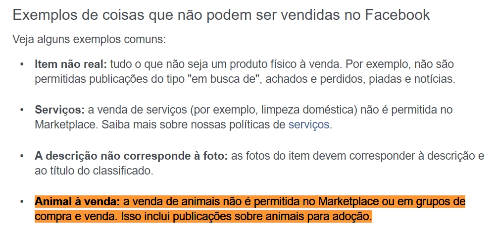 comercio ilegal de animais no facebook